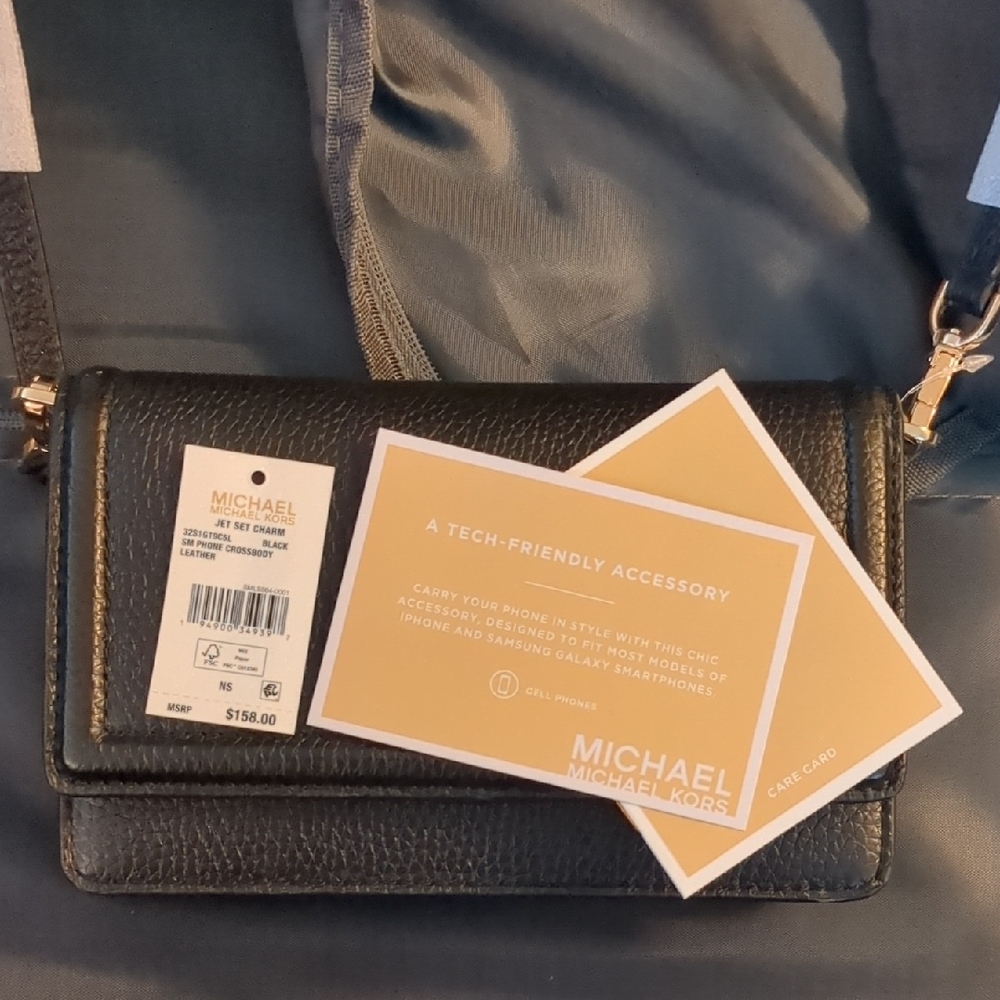 Michael Kors Black Pebbled Leather Crossbody Bag - Picture 2 of 5